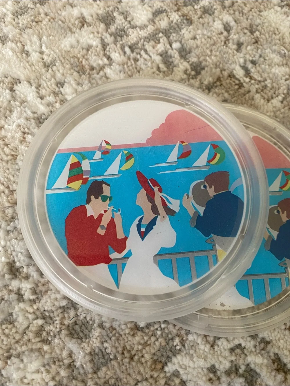 Set of eight vintage coasters